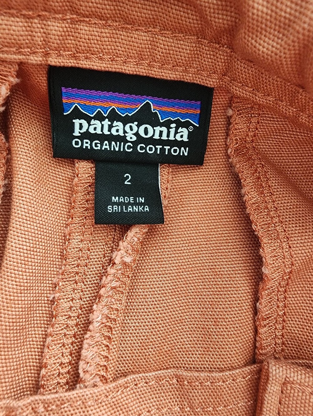 Patagonia Stand Up Cropped Overalls Orange Organic Cotton Utility Summer Sz 2 - Picture 14 of 16